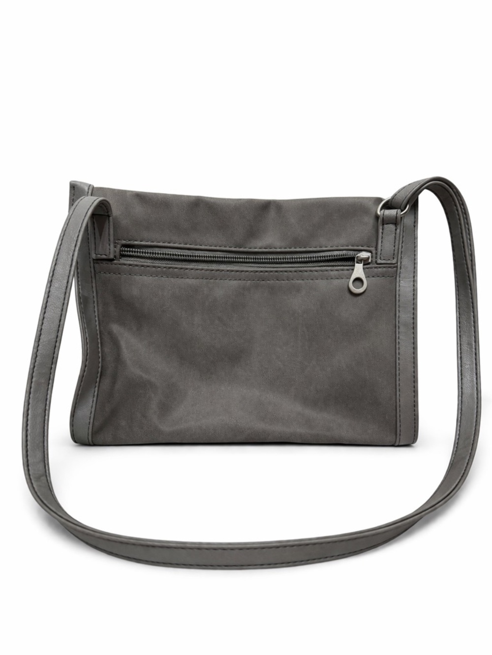 Relic Gray Suede Crossbody with Dual Front Zips - Picture 2 of 9